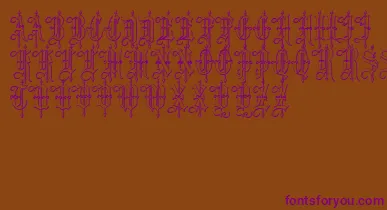 LeothricBeveled font – Purple Fonts On Brown Background