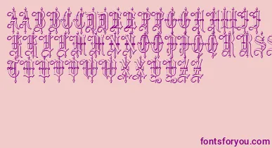 LeothricBeveled font – Purple Fonts On Pink Background