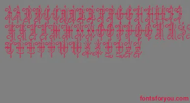 LeothricBeveled font – Red Fonts On Gray Background