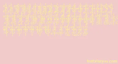 LeothricBeveled font – Yellow Fonts On Pink Background