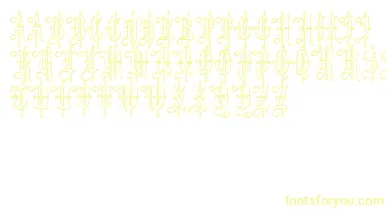 LeothricBeveled font – Yellow Fonts On White Background