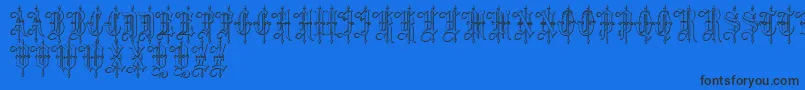 LeothricBeveled Font – Black Fonts on Blue Background