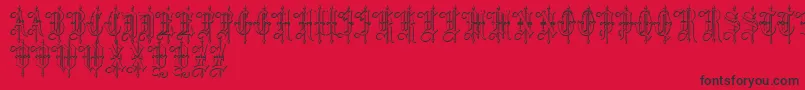 LeothricBeveled-Schriftart – Schwarze Schriften auf rotem Hintergrund