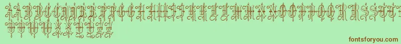 LeothricBeveled Font – Brown Fonts on Green Background
