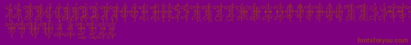 LeothricBeveled Font – Brown Fonts on Purple Background