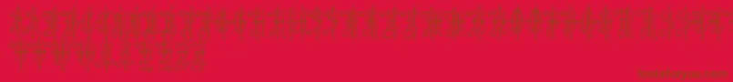 LeothricBeveled Font – Brown Fonts on Red Background