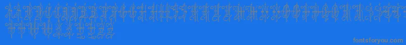 LeothricBeveled Font – Gray Fonts on Blue Background