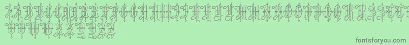 LeothricBeveled Font – Gray Fonts on Green Background