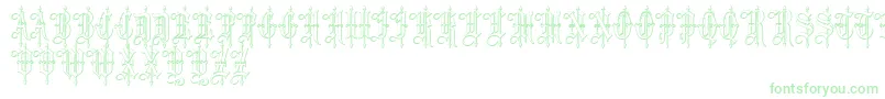 フォントLeothricBeveled – 緑のフォント