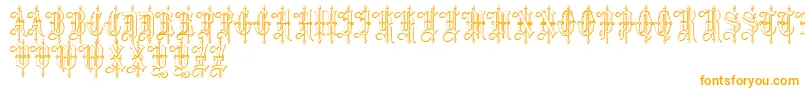 LeothricBeveled Font – Orange Fonts on White Background