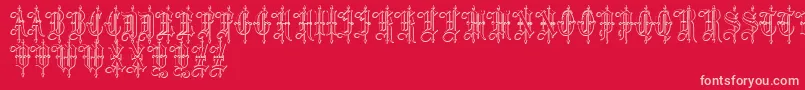 fuente LeothricBeveled – Fuentes Rosadas Sobre Fondo Rojo