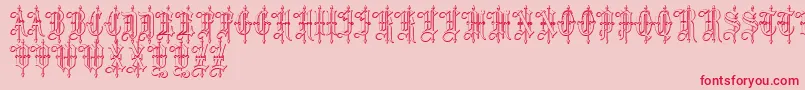 LeothricBeveled Font – Red Fonts on Pink Background