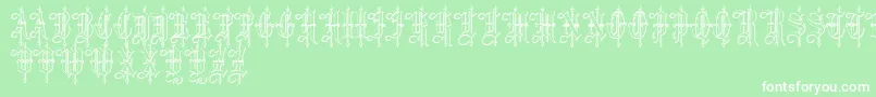 LeothricBeveled Font – White Fonts on Green Background
