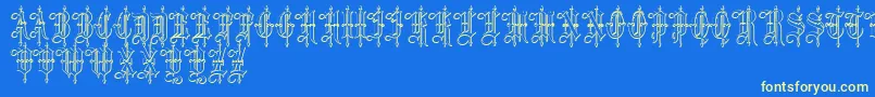 LeothricBeveled Font – Yellow Fonts on Blue Background