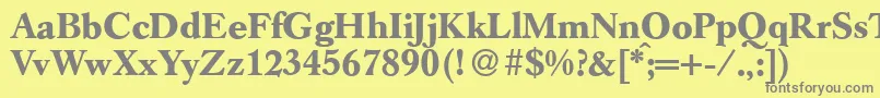 フォントGermancaslonBold – 黄色の背景に灰色の文字