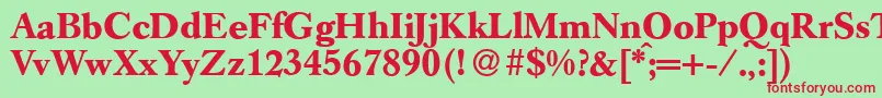 GermancaslonBold Font – Red Fonts on Green Background