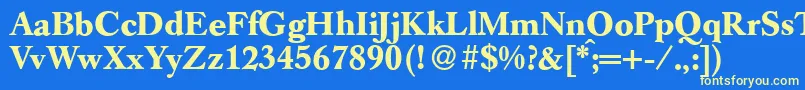 GermancaslonBold Font – Yellow Fonts on Blue Background