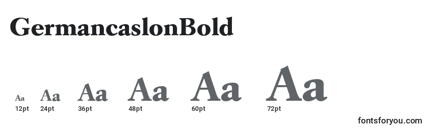 GermancaslonBold Font Sizes