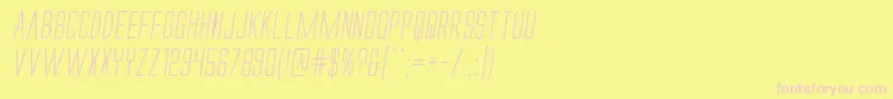 Alienleagueiiital Font – Pink Fonts on Yellow Background