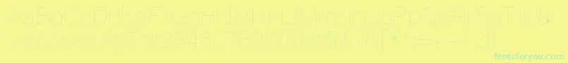 フォントWritingIsHard – 黄色い背景に緑の文字