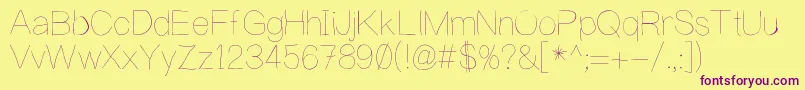 WritingIsHard Font – Purple Fonts on Yellow Background