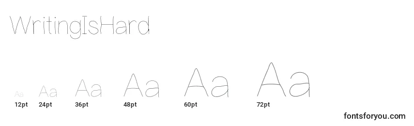 Größen der Schriftart WritingIsHard