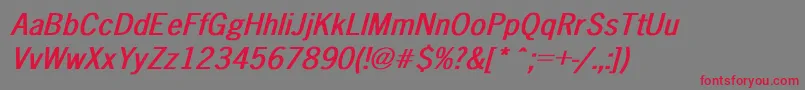 IcenGothicBoldItalic Font – Red Fonts on Gray Background