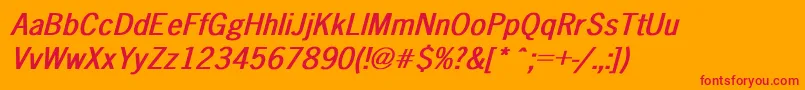 IcenGothicBoldItalic Font – Red Fonts on Orange Background