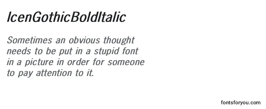 Review of the IcenGothicBoldItalic Font
