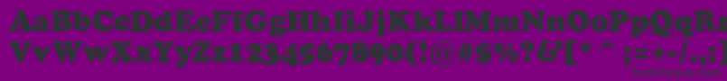 フォントACooperblackrg – 紫の背景に黒い文字