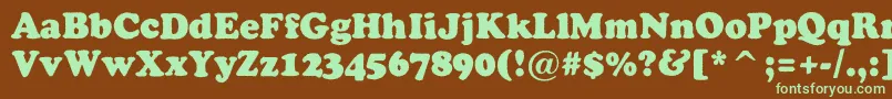 ACooperblackrg Font – Green Fonts on Brown Background