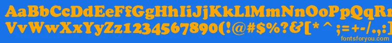 ACooperblackrg Font – Orange Fonts on Blue Background