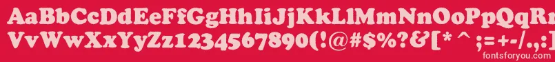 ACooperblackrg Font – Pink Fonts on Red Background