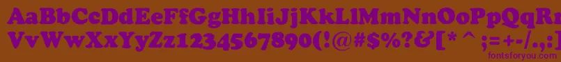 ACooperblackrg Font – Purple Fonts on Brown Background