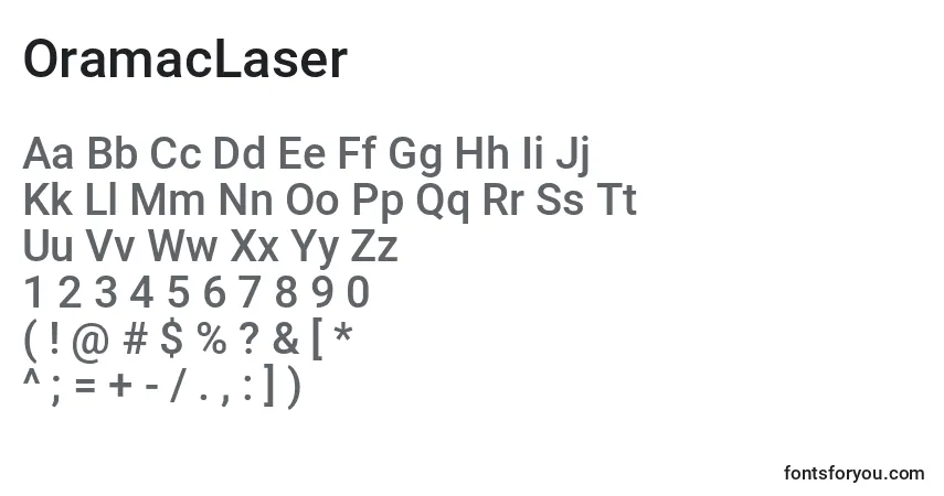 OramacLaser Font – alphabet, numbers, special characters