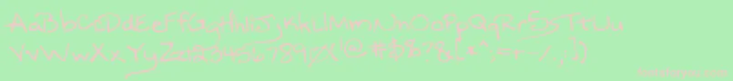 Kkninetn Font – Pink Fonts on Green Background