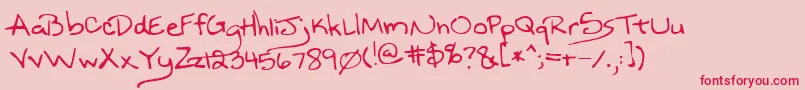 Kkninetn Font – Red Fonts on Pink Background