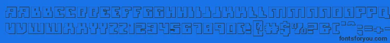 フォントMicronian3D – 黒い文字の青い背景