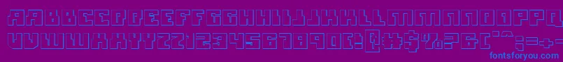 フォントMicronian3D – 紫色の背景に青い文字