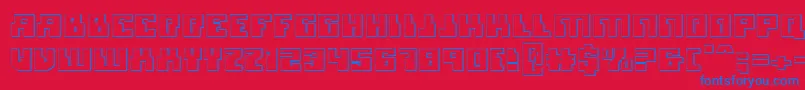 Micronian3D-Schriftart – Blaue Schriften auf rotem Hintergrund