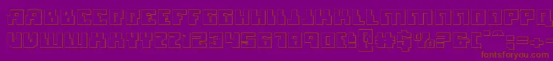 フォントMicronian3D – 紫色の背景に茶色のフォント
