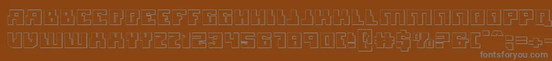 Micronian3D-fontti – harmaat kirjasimet ruskealla taustalla