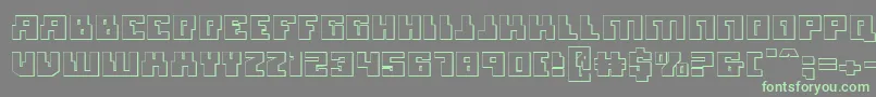 Micronian3D Font – Green Fonts on Gray Background