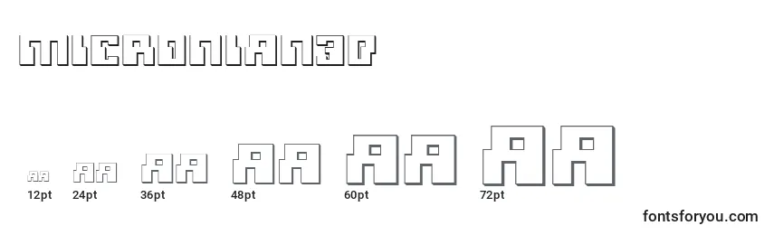 Micronian3D Font Sizes