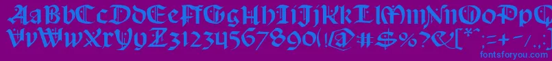 SchampelBlack Font – Blue Fonts on Purple Background