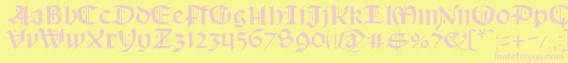 SchampelBlack-Schriftart – Rosa Schriften auf gelbem Hintergrund