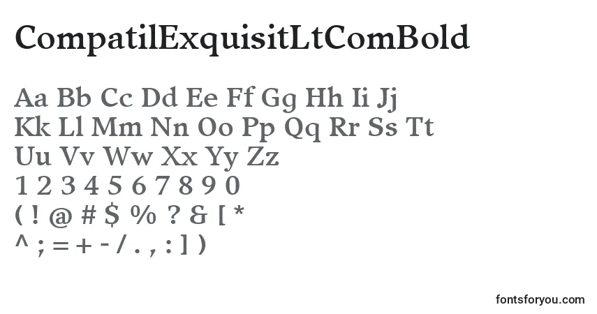 A fonte CompatilExquisitLtComBold – alfabeto, números, caracteres especiais