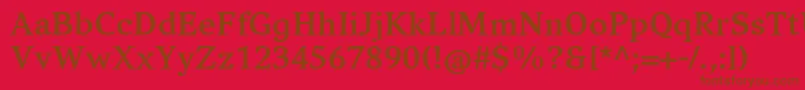 フォントCompatilExquisitLtComBold – 赤い背景に茶色の文字