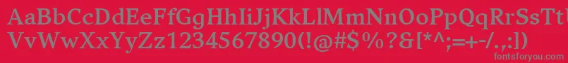 フォントCompatilExquisitLtComBold – 赤い背景に灰色の文字
