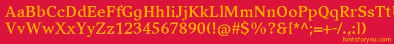 CompatilExquisitLtComBold Font – Orange Fonts on Red Background